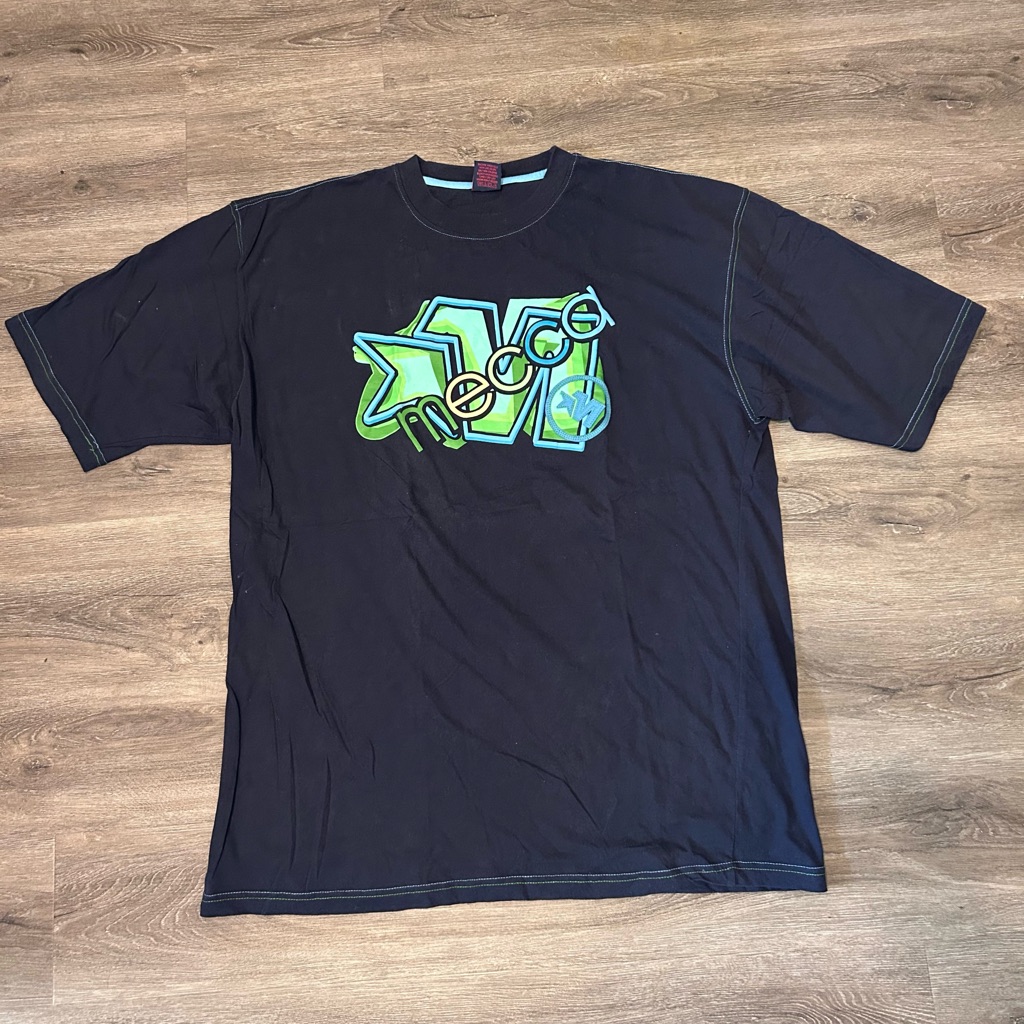 Vintage Mecca Shirt Mens 4xl Blue Y2k Baggy Hip Hop Rap 90s Spellout Usa